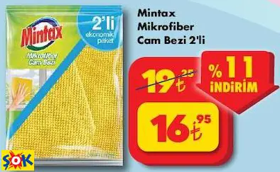 MİNTAX MİKROFİBER CAM BEZİ 2'Lİ MİNTAX MİKROFİBER CAM BEZİ 2'Lİ